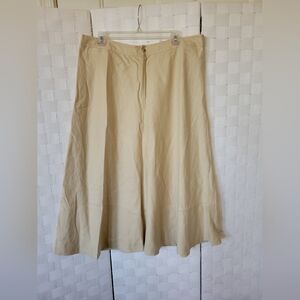 Lauren Ralph Lauren Elegant Cream Linen A-Line Skirt 16